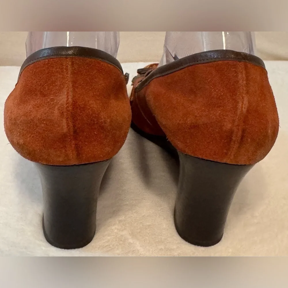 Franco Sarto Women’s Reddish Brown Suede Wedge Heels Size 9M